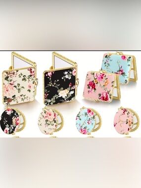 Floral Fabric Compact Mirror - Choose your Favorite